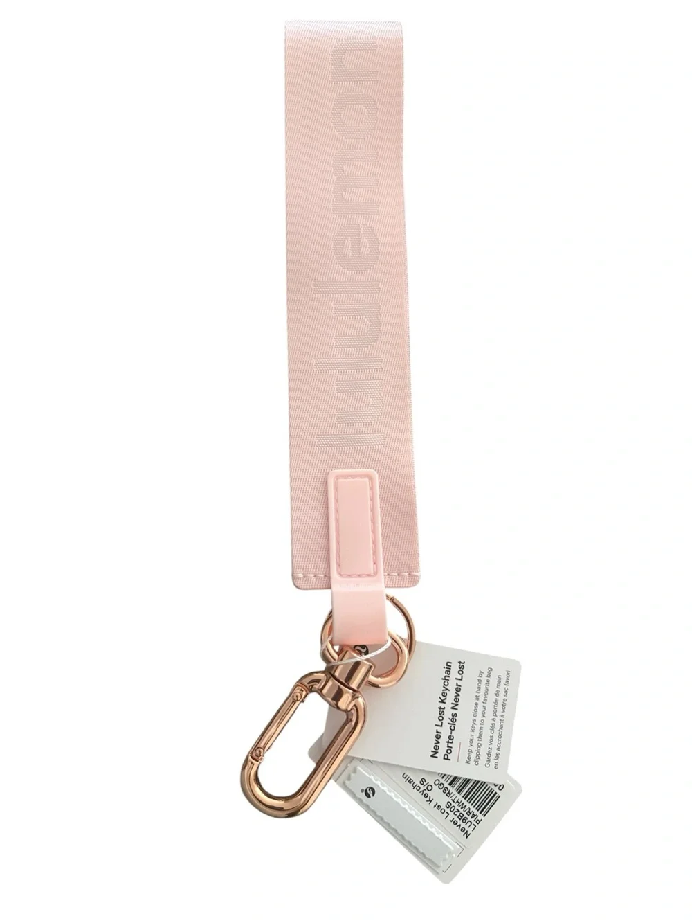 NWT Lululemon Never Lost Keychain – Pink Air / White / Rose Gold
